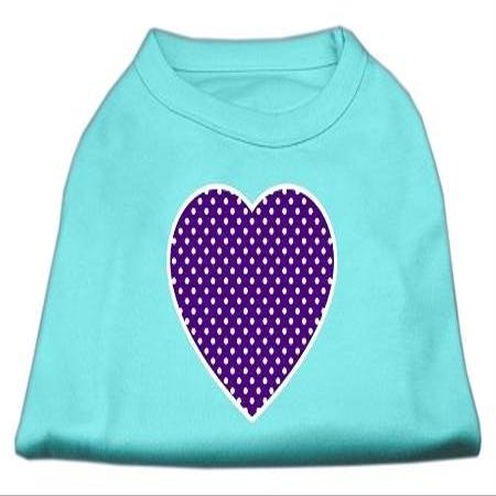 Purple Swiss Dot Heart Design Print Dog Shirt Aqua Med (12)