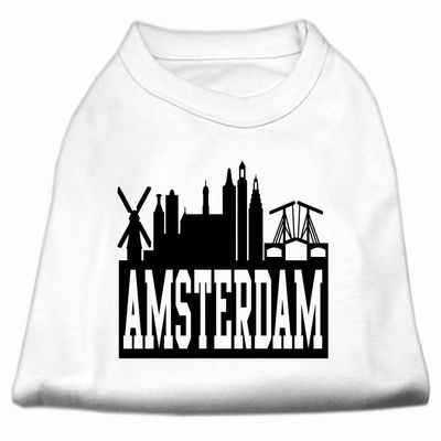 Amsterdam Skyline Design Print Dog Shirt White XXXL (20)