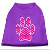 Pink Swiss Dot Paw Design Print Dog Shirt Purple XXXL (20) view 1