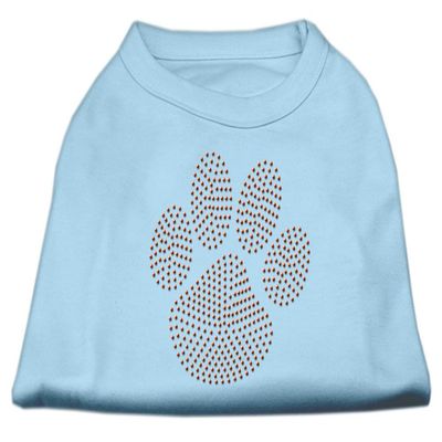 Mirage - Orange Paw Rhinestud Shirts Baby Blue Xs (8) "Product Category: Dog Shirts/Rhinestone Shirts - Orange Paw Rhinestud Shirts"