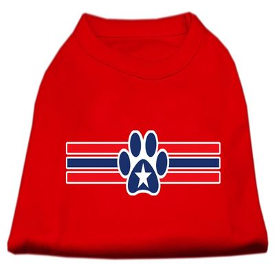 Patriotic Star Paw Design Print Dog Shirt Red XL (16)