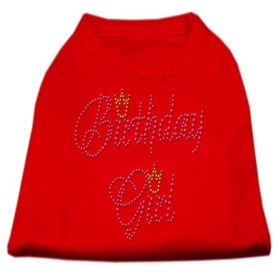 Mirage - Birthday Girl Rhinestone Shirt Red L (14) "Product Category: Dog Shirts/Rhinestone Shirts - Birthday Girl Rhinestone Shirt"