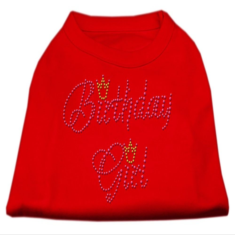Mirage - Birthday Girl Rhinestone Shirt Red L (14) "Product Category: Dog Shirts/Rhinestone Shirts - Birthday Girl Rhinestone Shirt"