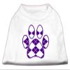 Mirage - Argyle Paw Purple Screen Print Shirt White M (12) "Product Category: New Pet Products/Argyle Paw Purple Screen Print Shirt" view 1