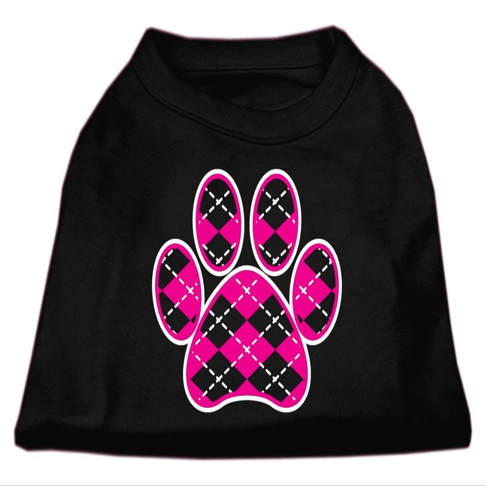 Argyle Paw Pink Design Print Dog Shirt Black XXL (18)