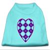 Argyle Heart Purple Design Print Dog Shirt Aqua Sm (10) view 1