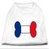 Bone Shaped France Flag Design Print Dog Shirt White L (14) view 1