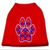 Mirage - Argyle Paw Purple Screen Print Shirt Red Med (12) "Product Category: New Pet Products/Argyle Paw Purple Screen Print Shirt" view 1