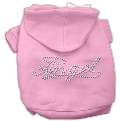 Angel Rhinestone Dog Hoodies Pink M (12)