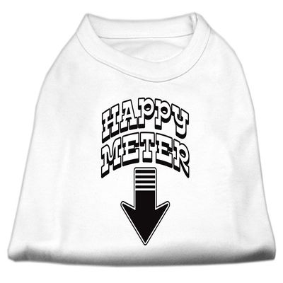 Mirage - Happy Meter Screen Printed Dog Shirt White Xl (16) "Product Category: Dog Shirts/Screen Print Shirts - Happy Meter Screen Printed Dog Shirt"