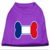 Bone Shaped France Flag Design Print Dog Shirt Purple L (14) view 1