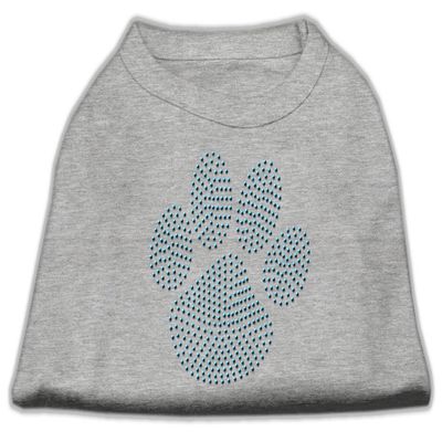 Blue Paw Rhinestud Rhinestone Dog Shirt Grey XS (8)