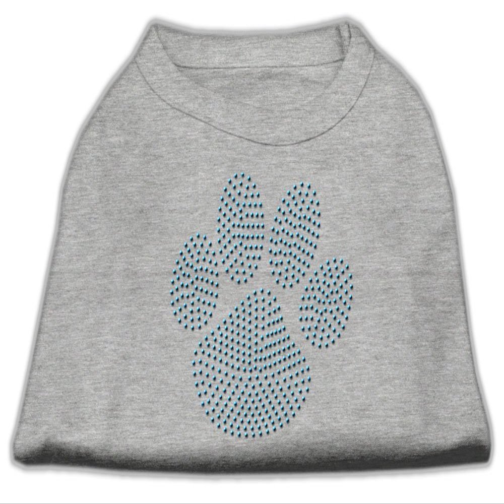 Blue Paw Rhinestud Rhinestone Dog Shirt Grey XS (8)