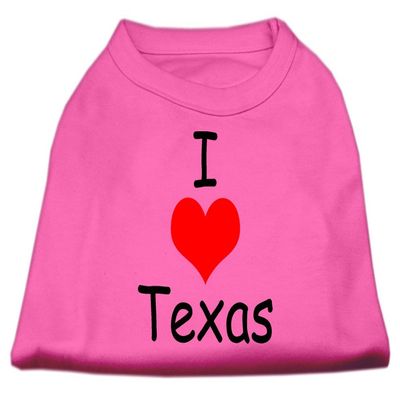 Mirage - I Love Texas Screen Print Shirts Bright Pink Xxl (18) "Product Category: Dog Shirts/Screen Print Shirts - I Love Texas Screen Print Shirts"