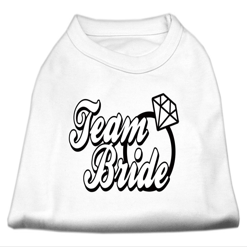 Team Bride Design Print Dog Shirt White XL (16)