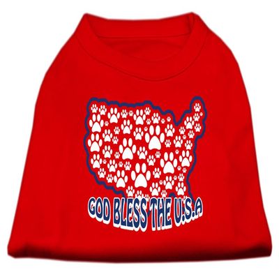 God Bless USA Design Print Dog Shirt Red XS (8)