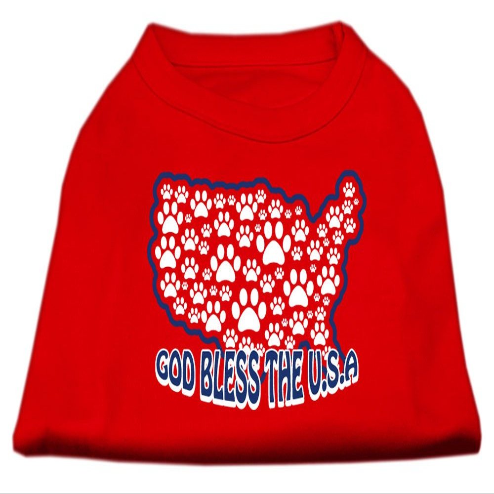 God Bless USA Design Print Dog Shirt Red XS (8)