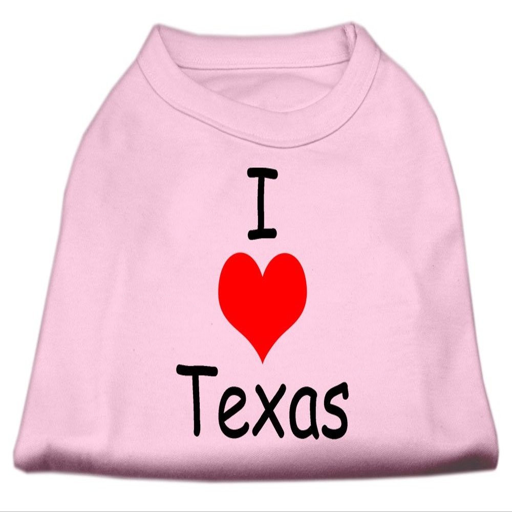 Mirage - I Love Texas Screen Print Shirts Light Pink Sm (10) "Product Category: Dog Shirts/Screen Print Shirts - I Love Texas Screen Print Shirts"