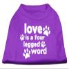 Love is a Four Leg Word Design Print Dog Shirt Purple XXXL (20) view 1