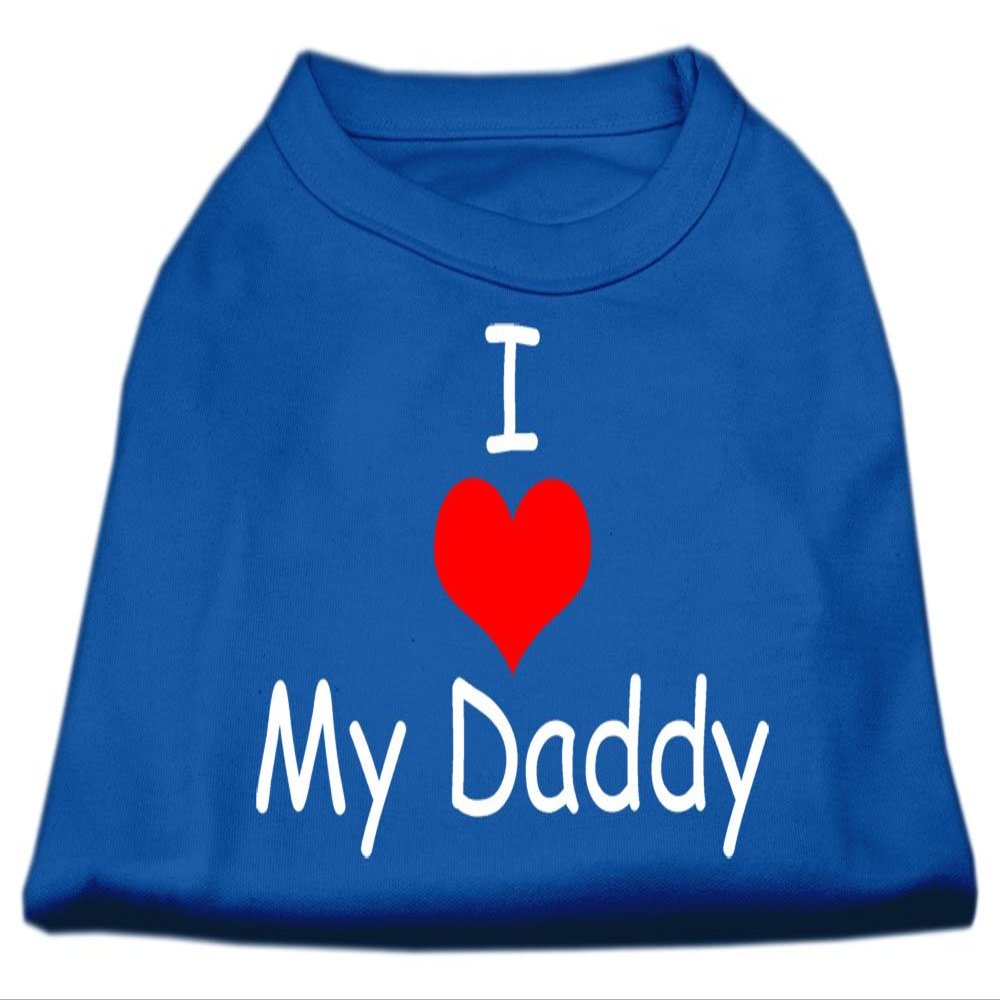 I Love My Daddy Design Print Dog Shirt Blue XS (8)