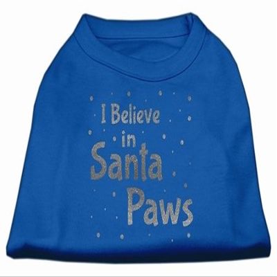 Mirage - Screenprint Santa Paws Pet Shirt Blue Lg (14) "Product Category: New Pet Products/Screenprint Santa Paws Pet Shirt"