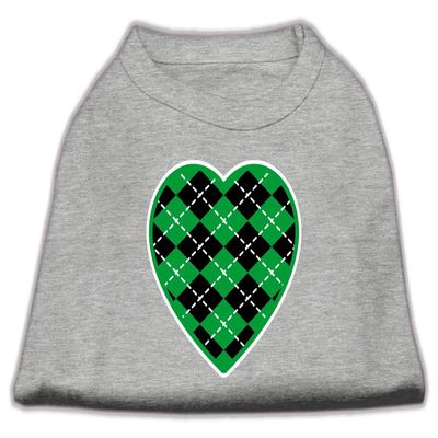 Argyle Heart Green Design Print Dog Shirt Grey XXXL (20)