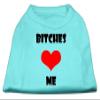 Mirage - Bitches Love Me Screen Print Shirts Aqua Sm (10) "Product Category: Dog Shirts/Screen Print Shirts - Bitches Love Me Screen Print Shirts" view 1