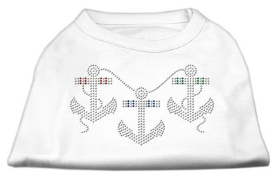 Mirage - Rhinestone Anchors Shirts White Xl (16) "Product Category: Dog Shirts/Rhinestone Shirts - Rhinestone Anchors Shirts"