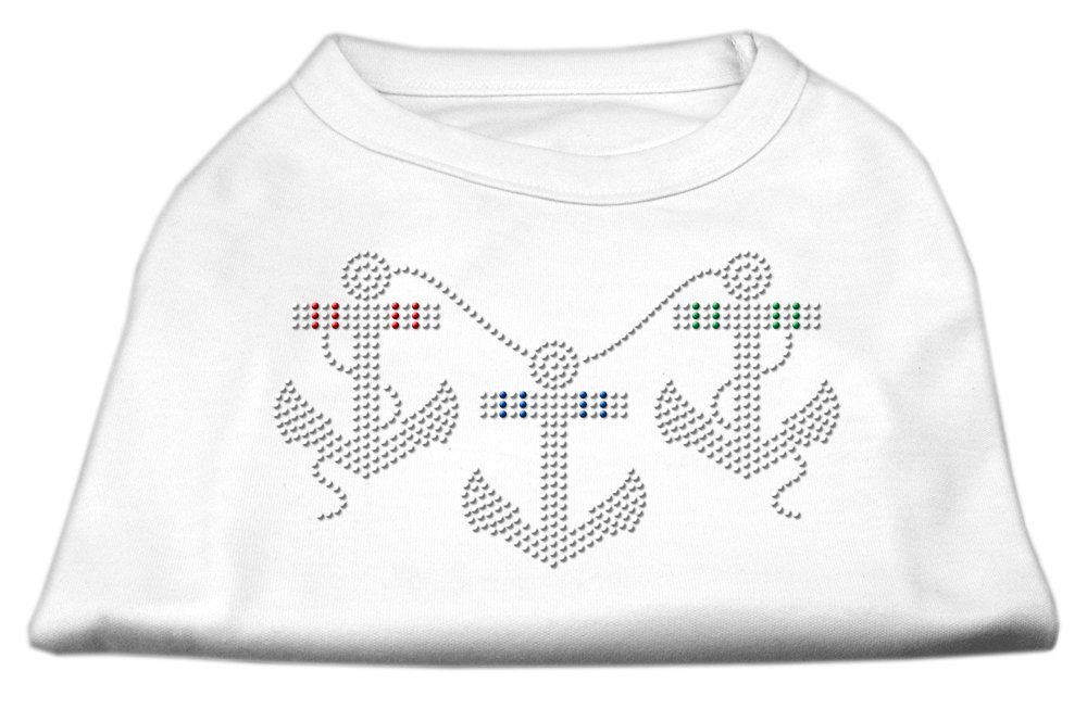 Mirage - Rhinestone Anchors Shirts White Xl (16) "Product Category: Dog Shirts/Rhinestone Shirts - Rhinestone Anchors Shirts"