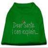 Dear Santa I Can Explain Rhinestone Dog Shirt Emerald Green XS (8) view 1