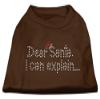 Dear Santa I Can Explain Rhinestone Dog Shirt Brown XS (8) view 1