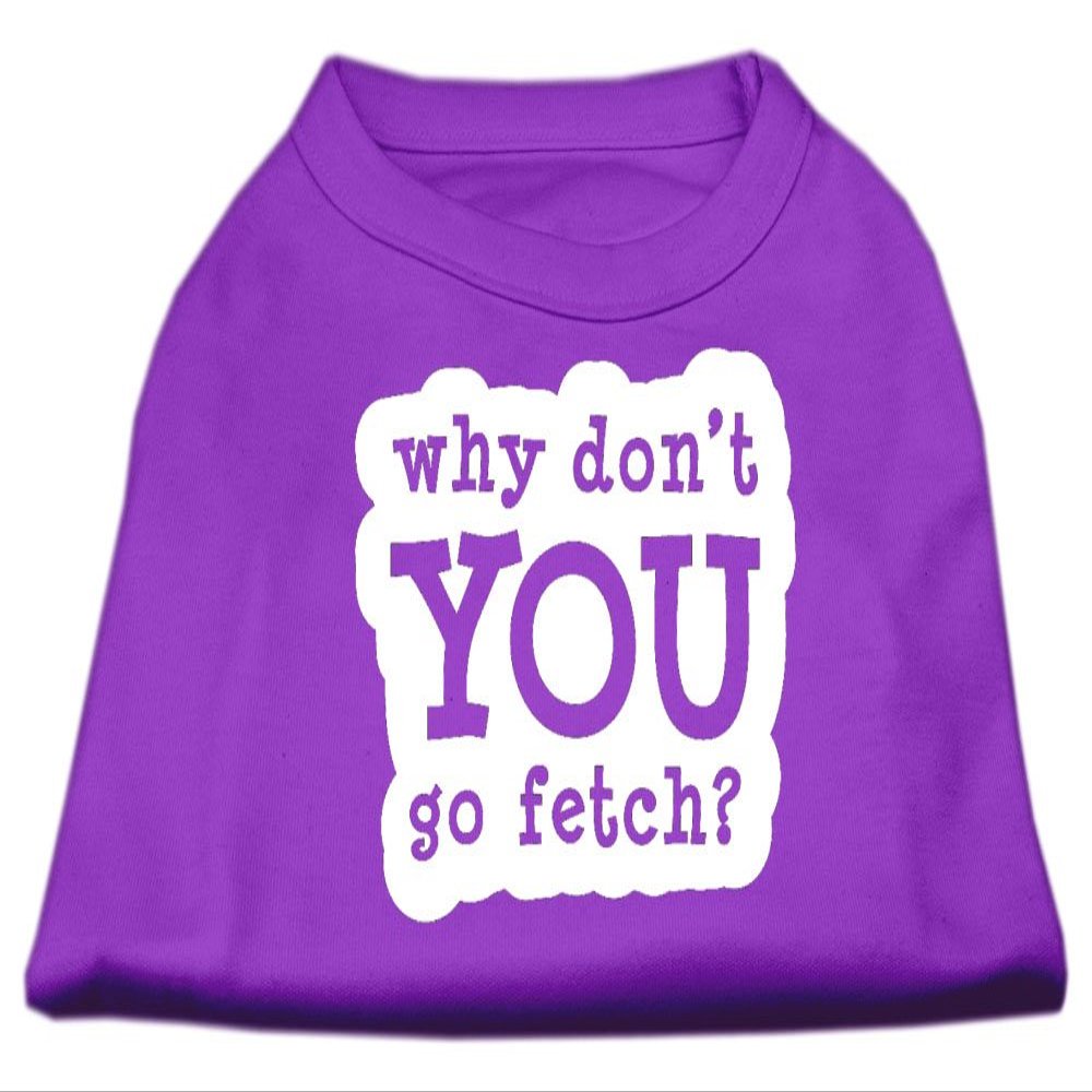 You Go Fetch Design Print Dog Shirt Purple XS (8)