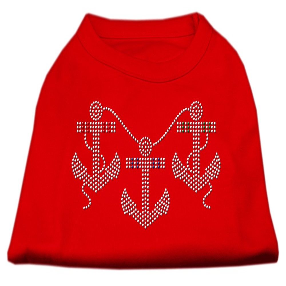 Anchors Rhinestone Dog Shirt Red XXXL(20)