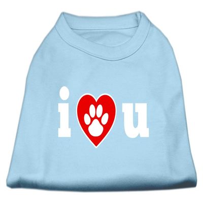 Mirage - I Love U Screen Print Shirt Baby Blue Xl (16) "Product Category: Dog Shirts/Screen Print Shirts - I Love U"