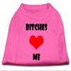 Mirage - Bitches Love Me Screen Print Shirts Bright Pink Med (12) "Product Category: Dog Shirts/Screen Print Shirts - Bitches Love Me Screen Print Shirts" view 1