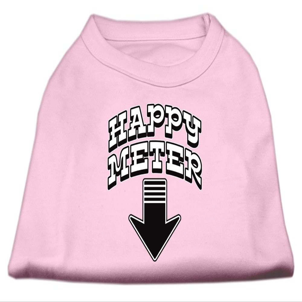 Mirage - Happy Meter Screen Printed Dog Shirt Light Pink Lg (14) "Product Category: Dog Shirts/Screen Print Shirts - Happy Meter Screen Printed Dog Shirt"