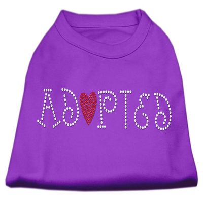 Adopted Rhinestone Dog Shirt Purple L (14)