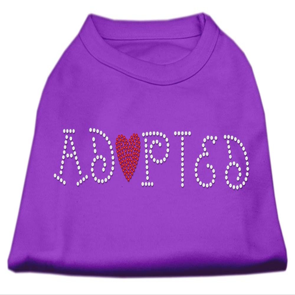 Adopted Rhinestone Dog Shirt Purple L (14)