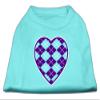 Argyle Heart Purple Design Print Dog Shirt Aqua XXL (18) view 1