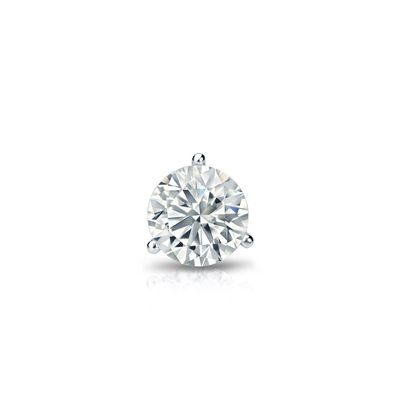 Diamond Wish 14k White Gold 3-Prong Martini Round Diamond SINGLE STUD Earring (1/4 cttw, H-I, I1-I2)