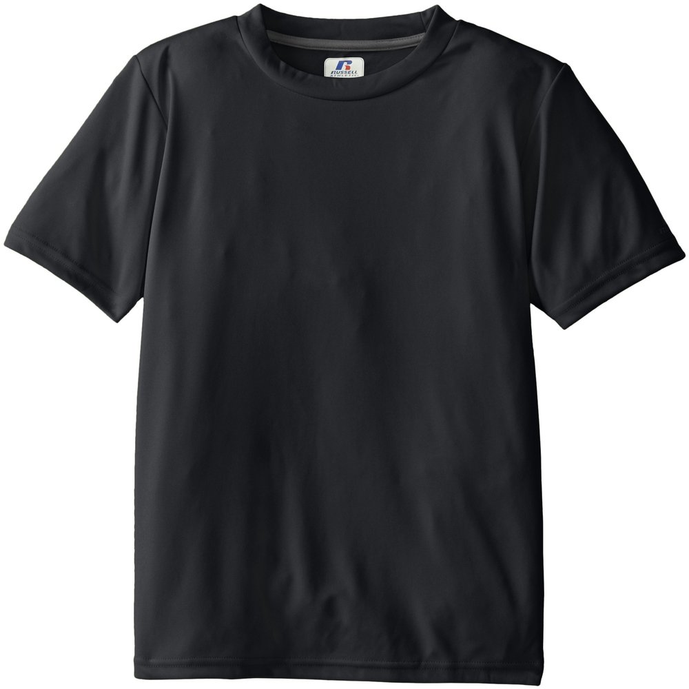 Russell Athletic Boy's 8-20 Youth Short Sleeve Perfect Top, Black, Large