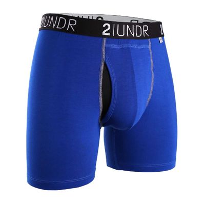 2UNDR Men's 6" Swing Shift Boxer Briefs, Blue/Blue, X-Large