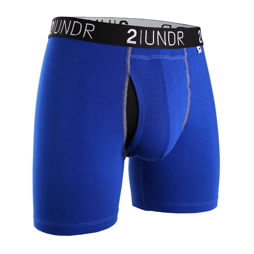 2UNDR Men's 6" Swing Shift Boxer Briefs, Blue/Blue, X-Large