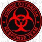 1 - 4" Zombie Outbreak Response Team Decal Black / Red