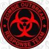1 - 4" Zombie Outbreak Response Team Decal Black / Red view 1