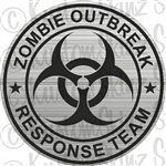 1 - 10" Zombie Outbreak Response Team Decal Brushed Metal