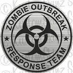 1 - 10" Zombie Outbreak Response Team Decal Brushed Metal