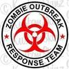 1 - 4" Zombie Outbreak Response Team Decal White / Black / Red view 1