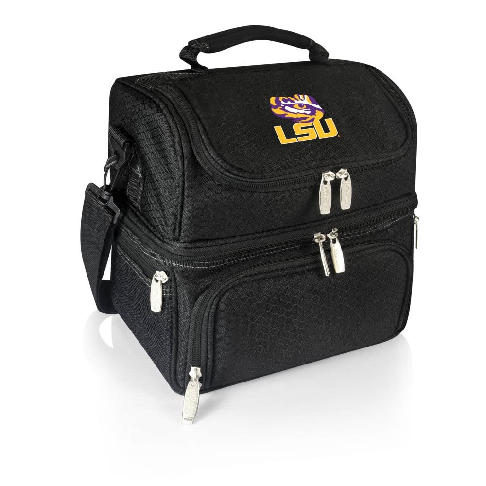 PICNIC TIME NCAA LSU Tigers Pranzo Lunch Bag - Insulated Lunch Box with Picnic Set - Lunch Cooler Bag