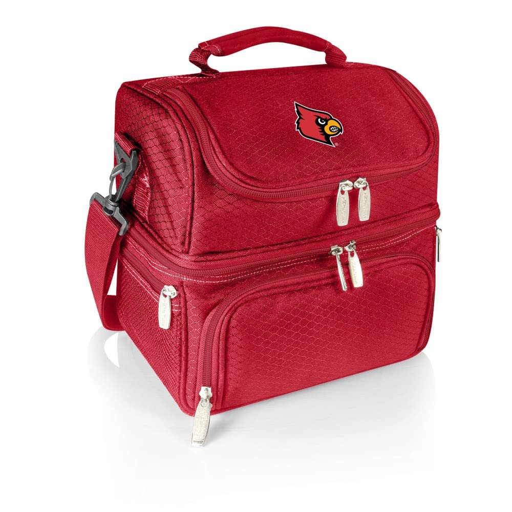 PICNIC TIME NCAA Louisville Cardinals Pranzo Lunch Bag - Insulated Lunch Box with Picnic Set - Lunch Cooler Bag